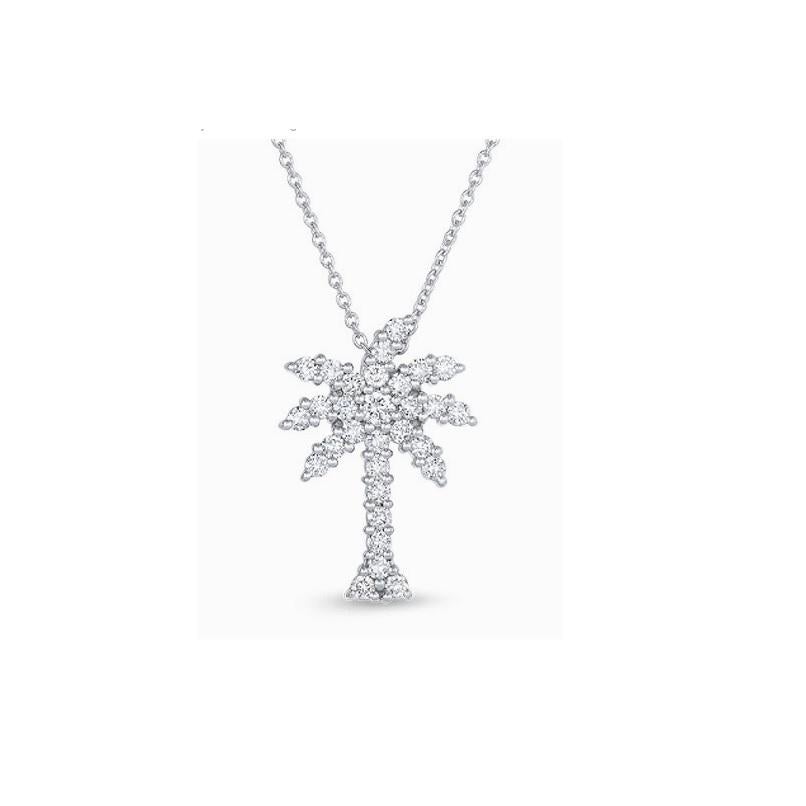 Taille ronde Roberto Coin, grand collier de palmier en diamants 001145AWCHX0 en vente