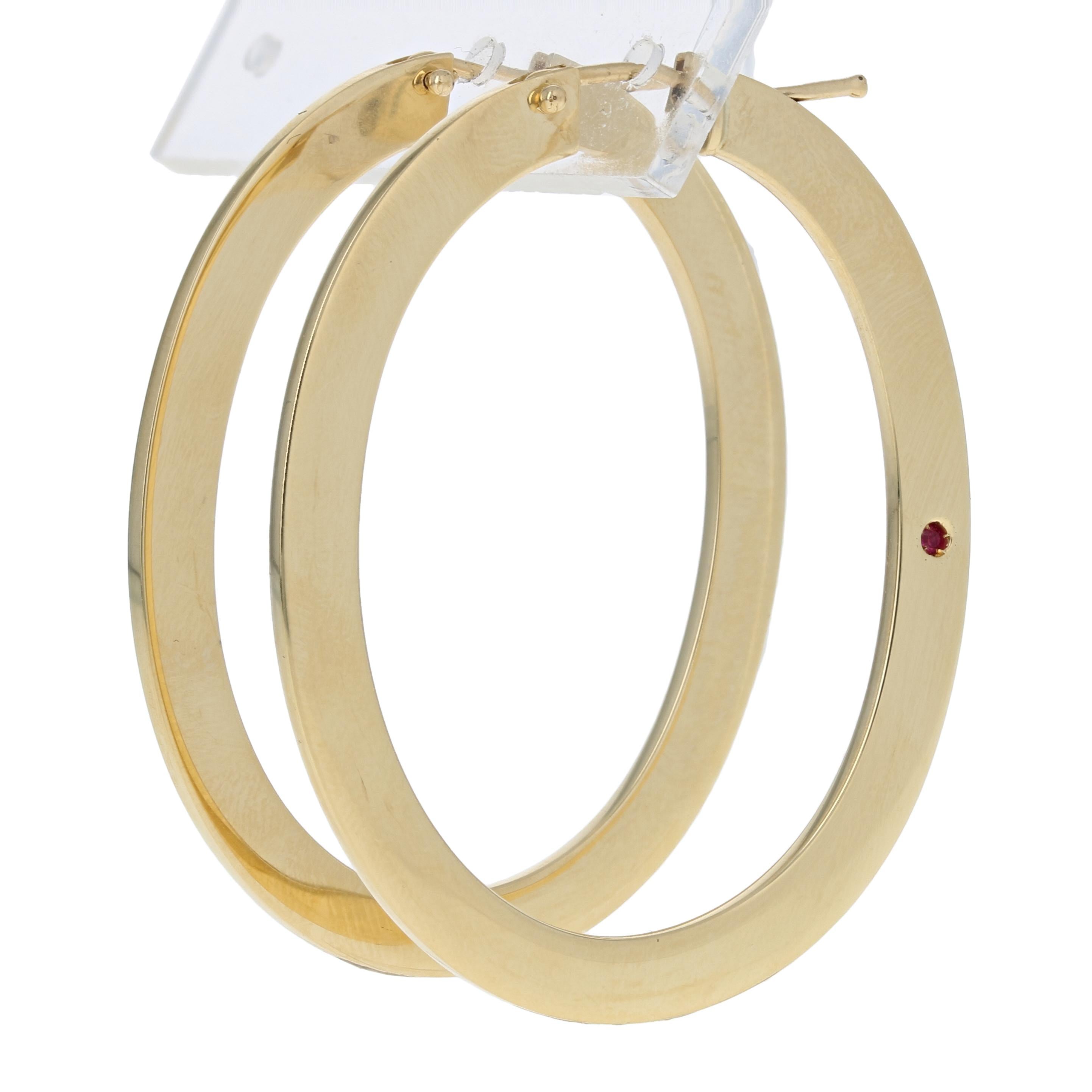 18k gold oval hoop earrings