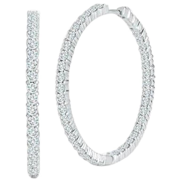 Roberto Coin Large Inside Outside Diamonds Hoop Earrings 001615AWERX0