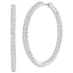 Roberto Coin Pendientes de aro grandes con diamantes en el interior y el exterior 001615AWERX0