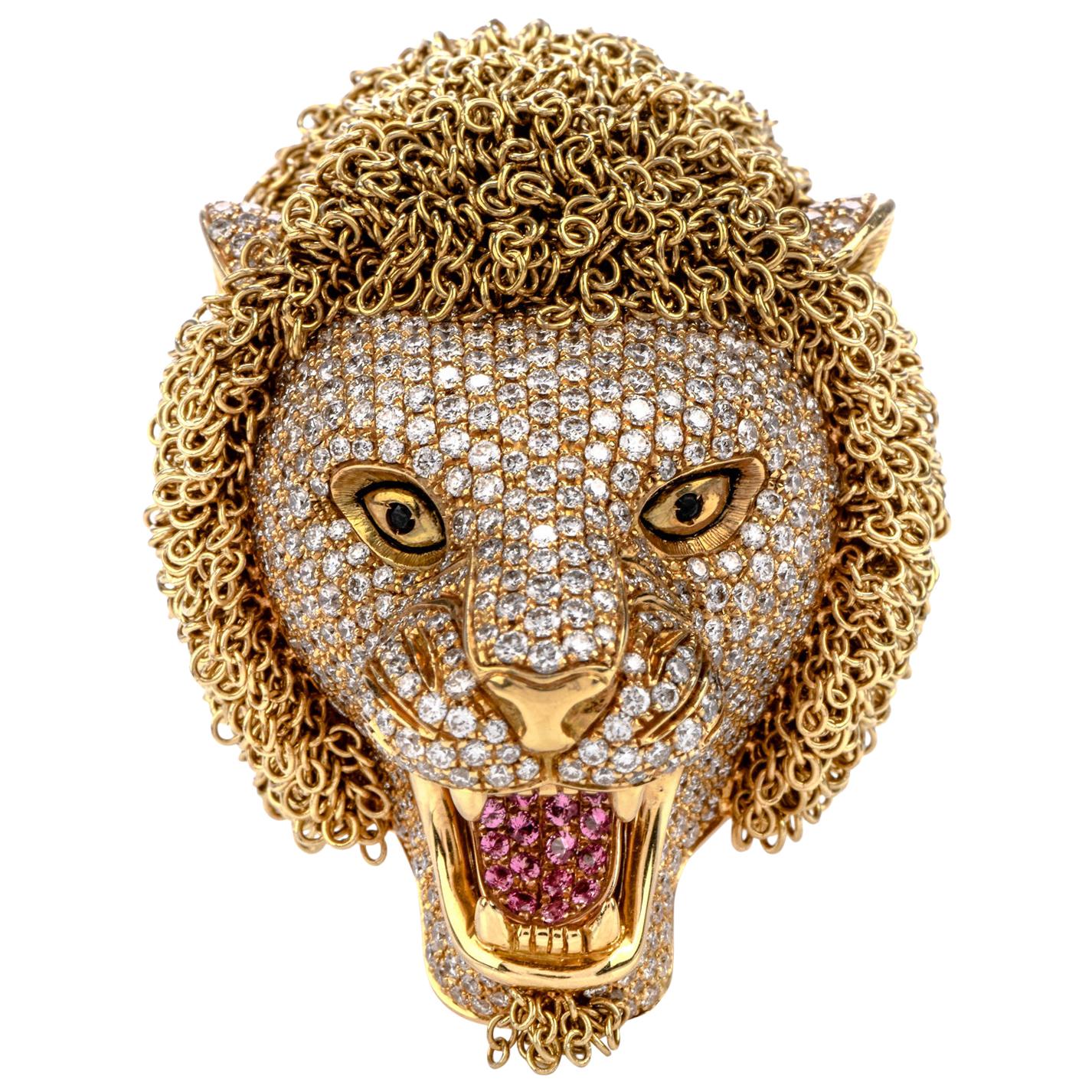 Roberto Coin Lion Masterpiece Diamond 18 Karat Gold Limited Edition Ring