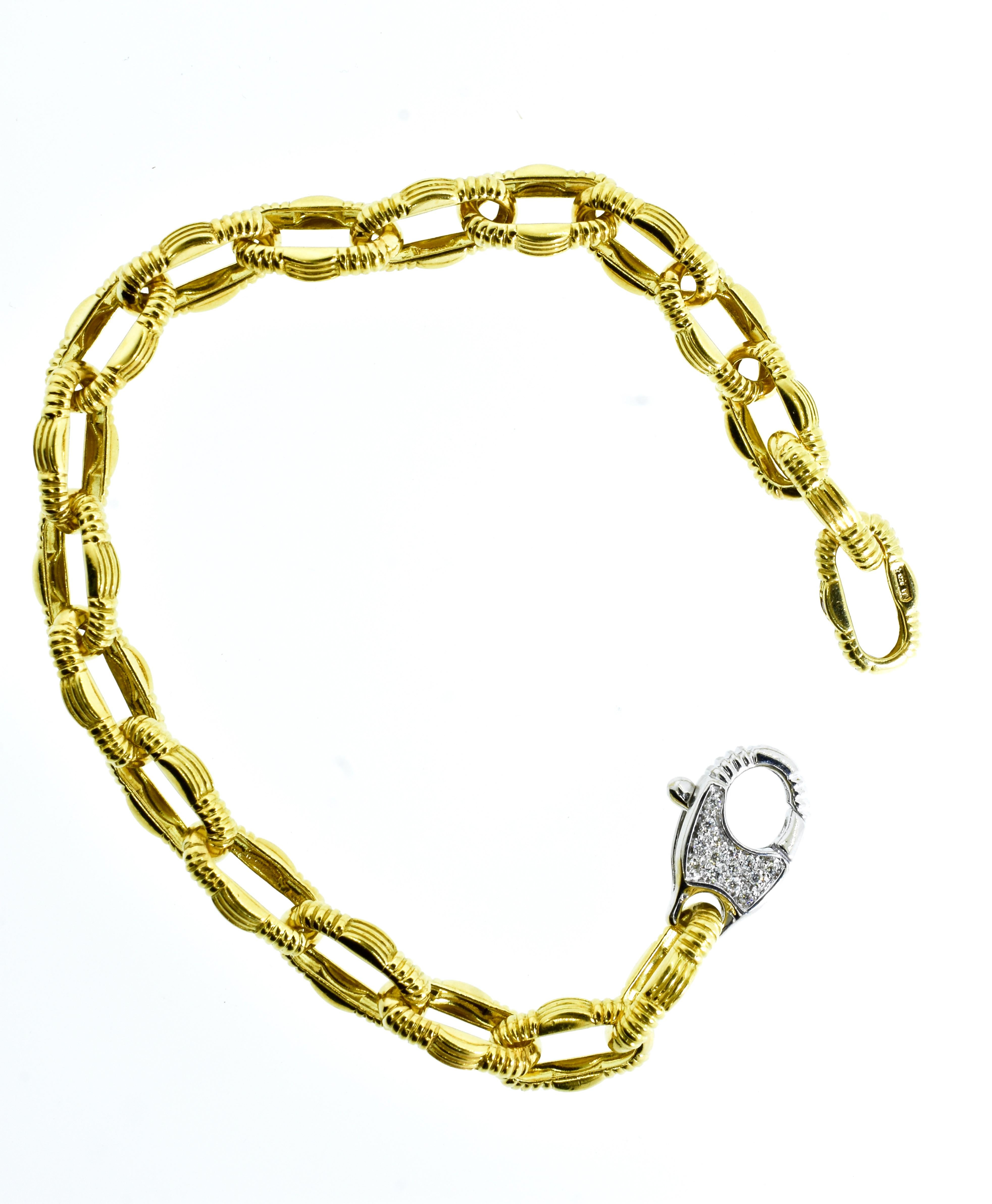 Roberto Coin Long 18K Chain and Bracelet with Diamond Clasps 7