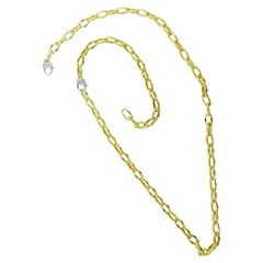Roberto Coin Long 18K Chain and Bracelet with Diamond Clasps