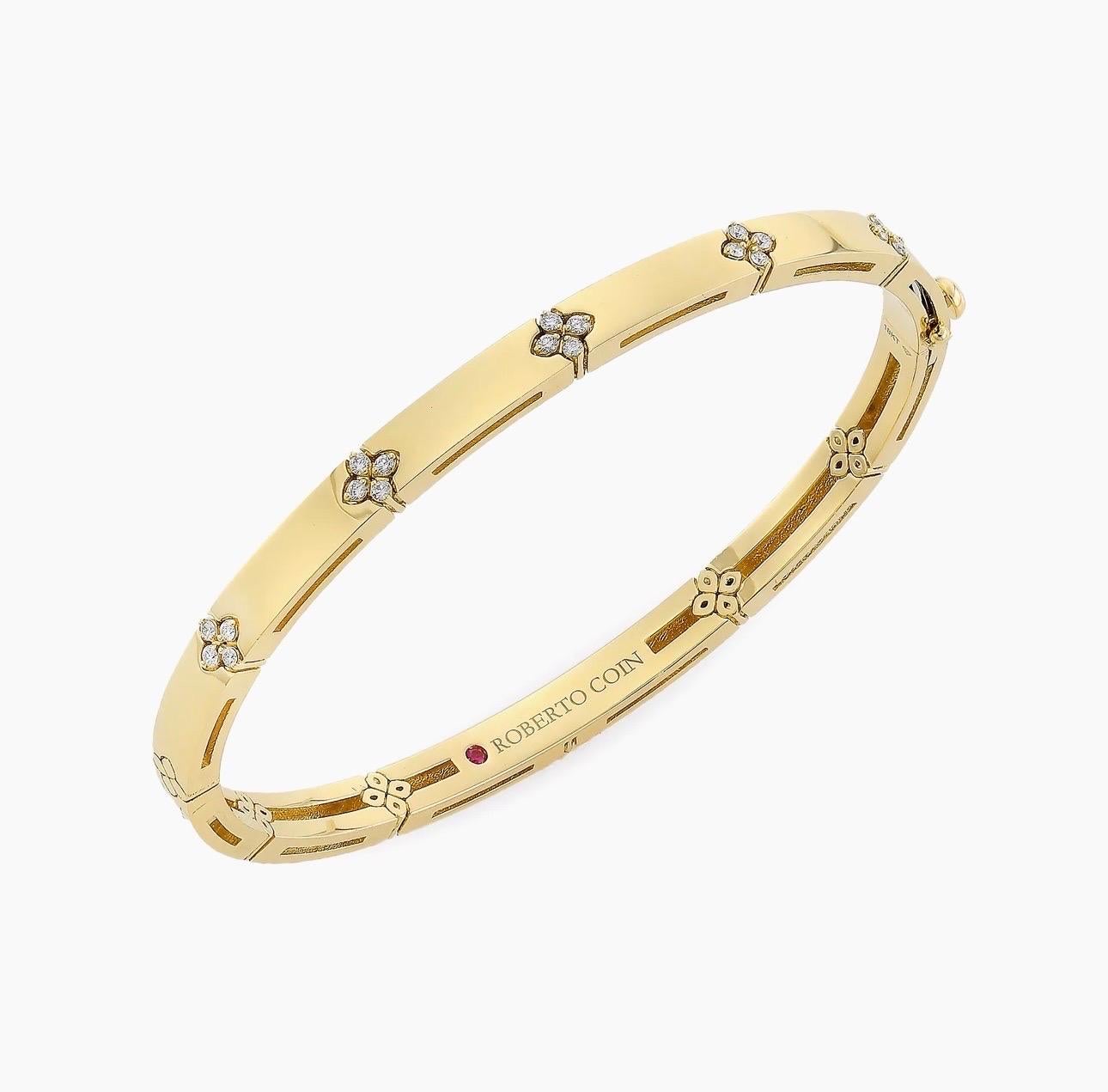 Roberto Coin  Love In Verona 18K Yellow Gold & Diamond Bangle Bracelet 4