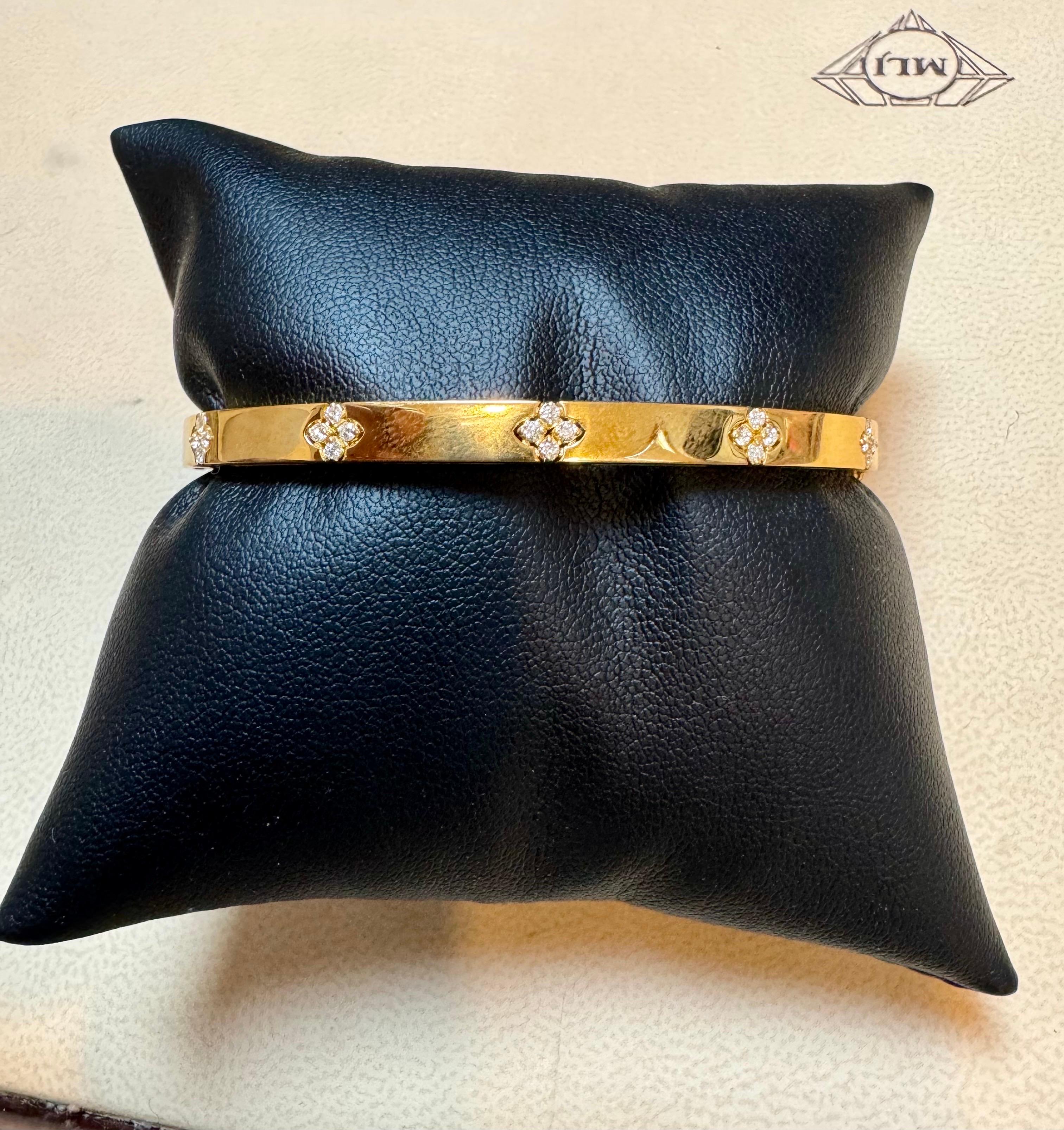 Roberto Coin  Love In Verona 18K Yellow Gold & Diamond Bangle Bracelet 5