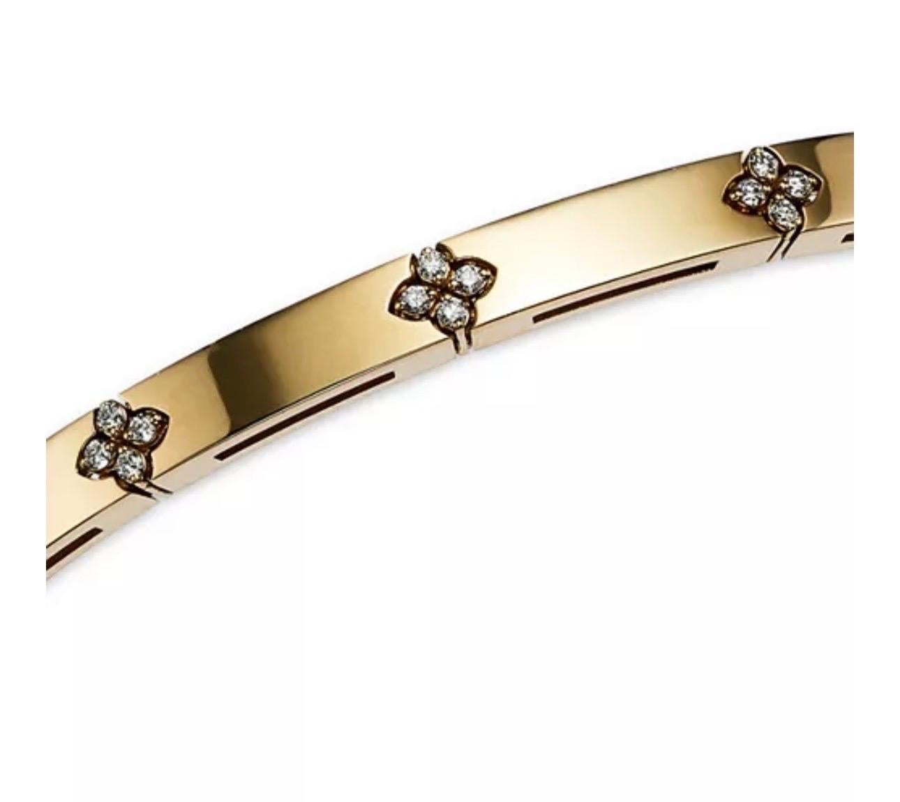 Roberto Coin  Love In Verona 18K Yellow Gold & Diamond Bangle Bracelet 7