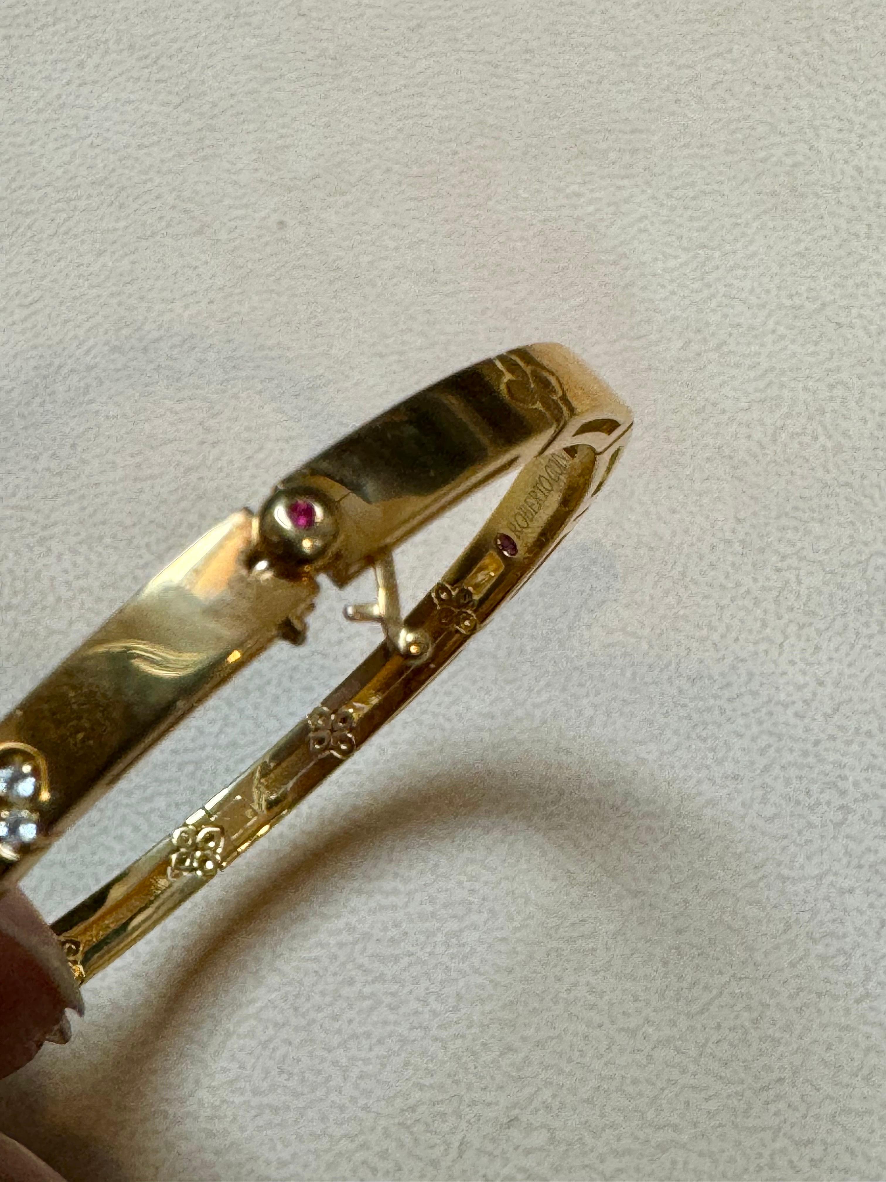 Roberto Coin  Love In Verona 18K Yellow Gold & Diamond Bangle Bracelet 8