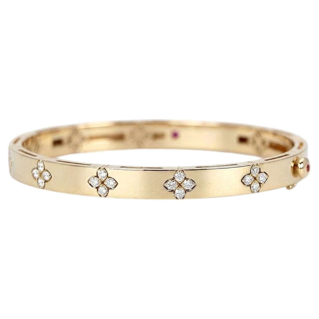 Roberto Coin Love in Verona 18k Yellow Gold Diamond Bangle Bracelet