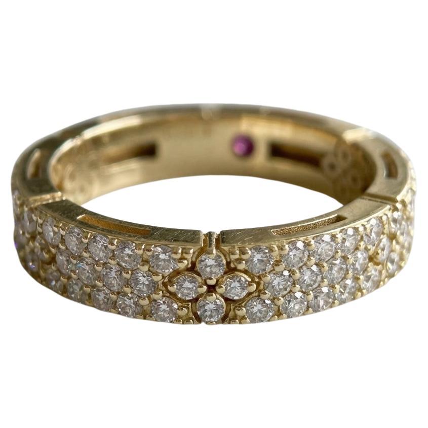 Roberto Coin “Love in Verona” 18k Yellow Gold Diamond Pavé Ring, 1 Carat