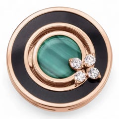 Roberto Coin Love in Verona Anello in giada nera e diamanti di malachite in oro rosa 18 carati