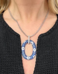 Roberto Coin Love in Verona Sapphire and Diamond Pendant Necklace 18K