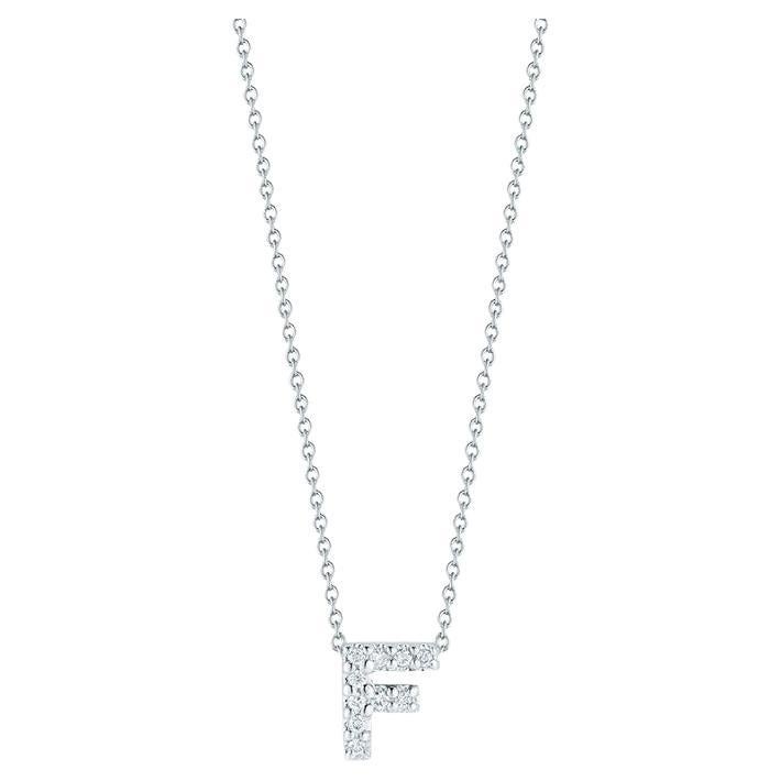 Roberto Coin Love Letter F Pendent with Diamonds 001634AWCHXF For Sale