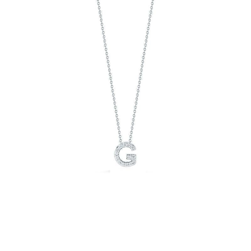 roberto coin  18k white gold & diamond love letter g necklace - 001634awchxg