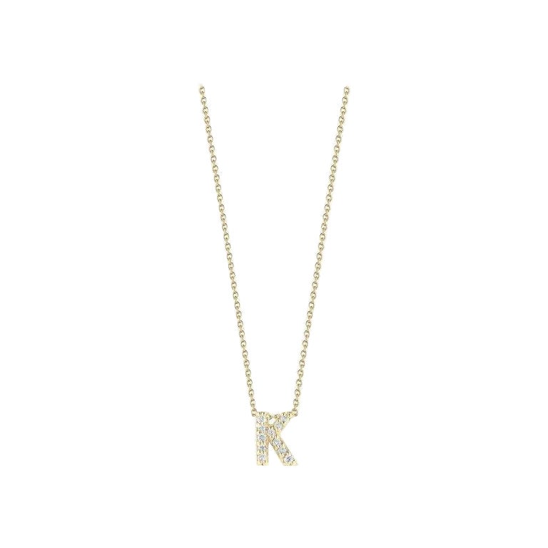 Roberto Coin Love Buchstabe K Anhänger Gelbgold und Diamanten 001634AYCHXK