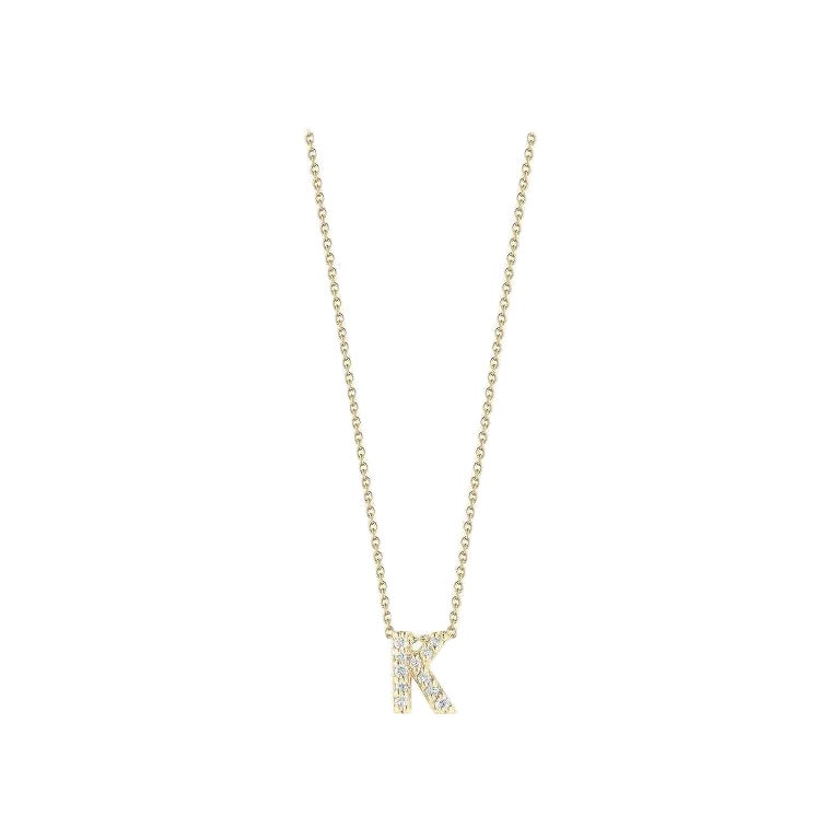 Roberto Coin Love Letter K Pendant Yellow Gold and Diamonds 001634AYCHXK For Sale