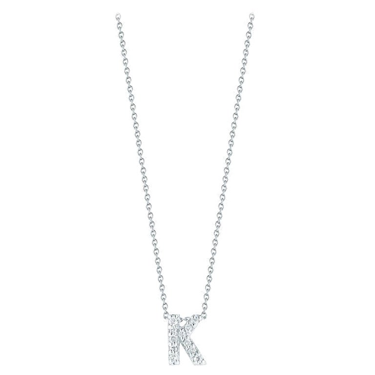 Roberto Coin Love Letter K Pendent with Diamonds 001634AWCHXK For Sale