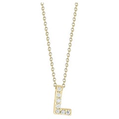 Roberto Coin Love Letter L Pendant Yellow Gold and Diamonds 001634AYCHXL