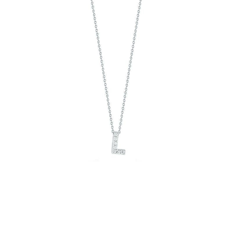 Taille ronde Pendentif en forme de lettre d'amour Roberto Coin L avec diamants 001634AWCHXL en vente