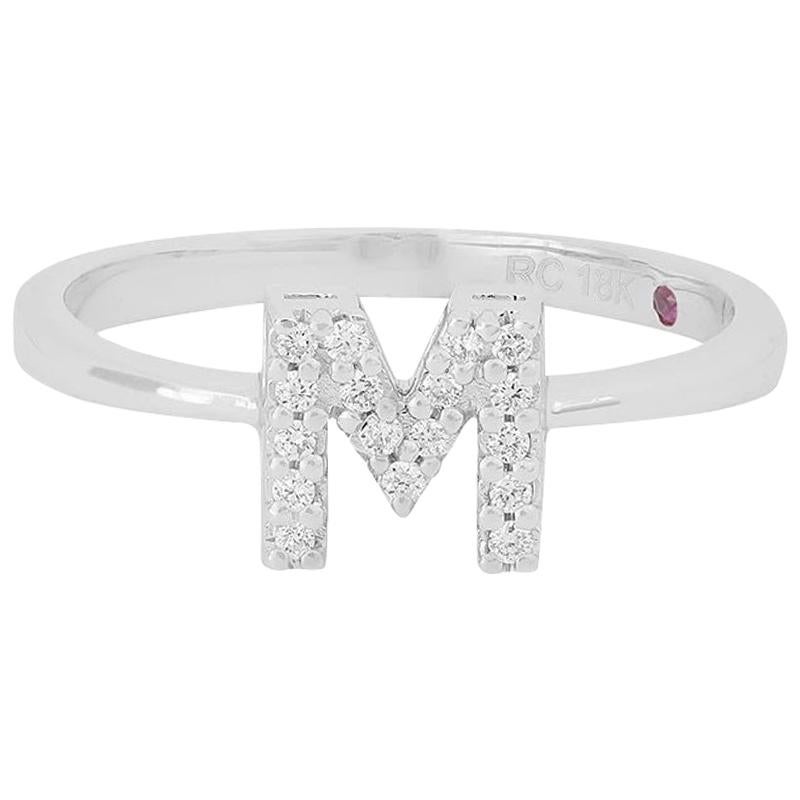 Roberto Coin Love Letter 'M' Initial Ring 001634AWLRXM