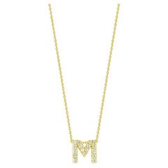 Pendentif lettre d'amour Roberto Coin en or jaune et diamants 001634AYCHXM