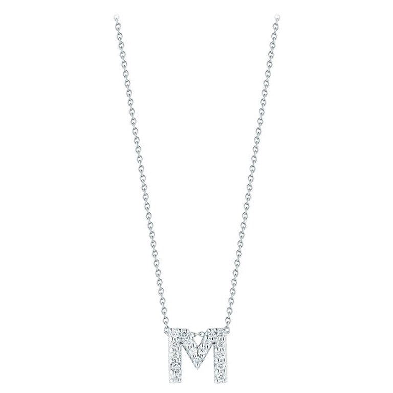 Roberto Coin Love Letter M Anhänger mit Diamanten 001634AWCHXM