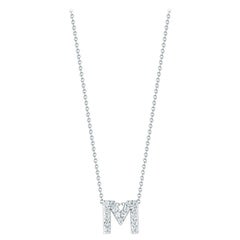 Roberto Coin Love Letter M Pendent with Diamonds 001634AWCHXM