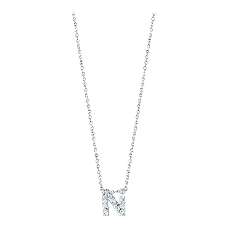 Roberto Coin Love Letter N Pendent with Diamonds 001634AWCHXN