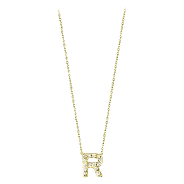 Pendentif en forme de lettre d'amour Roberto Coin en or jaune et diamants 001634AYCHXR