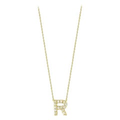 Pendentif en forme de lettre d'amour Roberto Coin en or jaune et diamants 001634AYCHXR