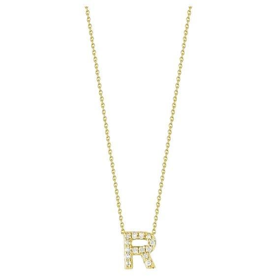 Roberto Coin Love Buchstabe R Anhänger Gelbgold und Diamanten 001634AYCHXR