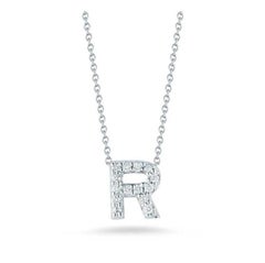 Pendentif « R » avec lettre d'amour Roberto Coin et diamants 001634AWCHXR