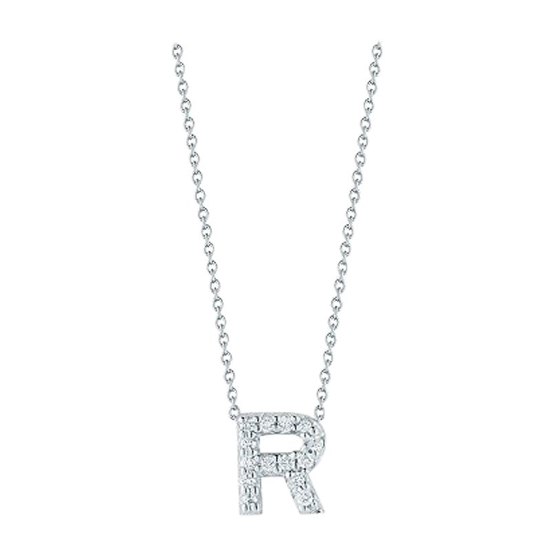 Roberto Coin Love Letter R Pendent with Diamonds 001634AWCHXR