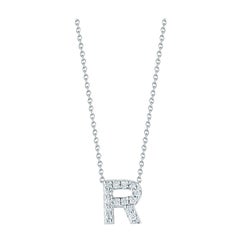 Roberto Coin Love Letter R Pendent with Diamonds 001634AWCHXR