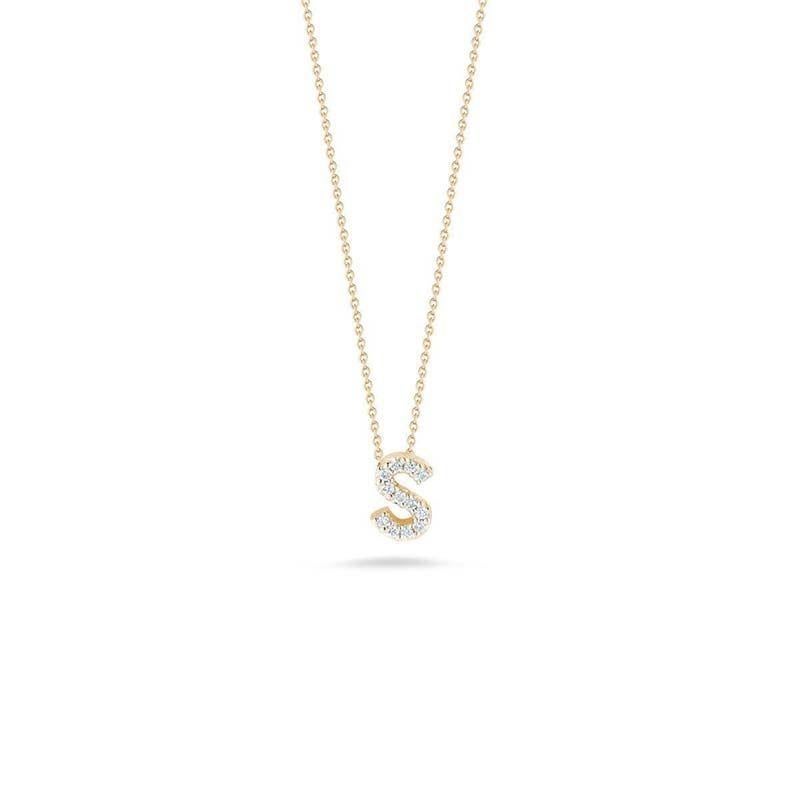 Roberto Coin Love Letter S Pendant Yellow Gold and Diamonds 001634AYCHXS In New Condition For Sale In Wilmington, DE