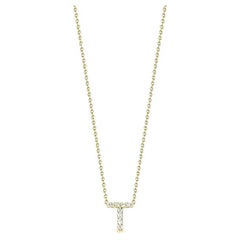 Roberto Coin Love Letter T Pendant Yellow Gold and Diamonds 001634AYCHXT