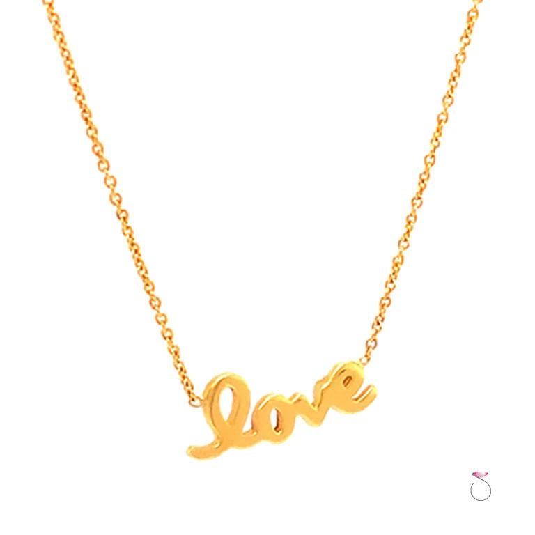 Roberto Coin Love necklace in 18k yellow gold. This beautiful Roberto Coin necklace features a 