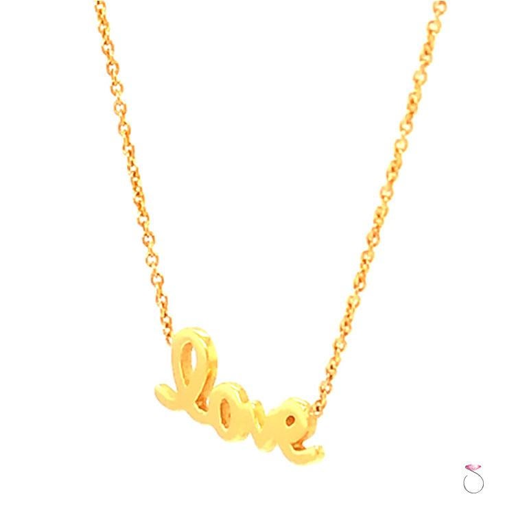 Modern Roberto Coin Love Necklace, 18 Karat Yellow Gold