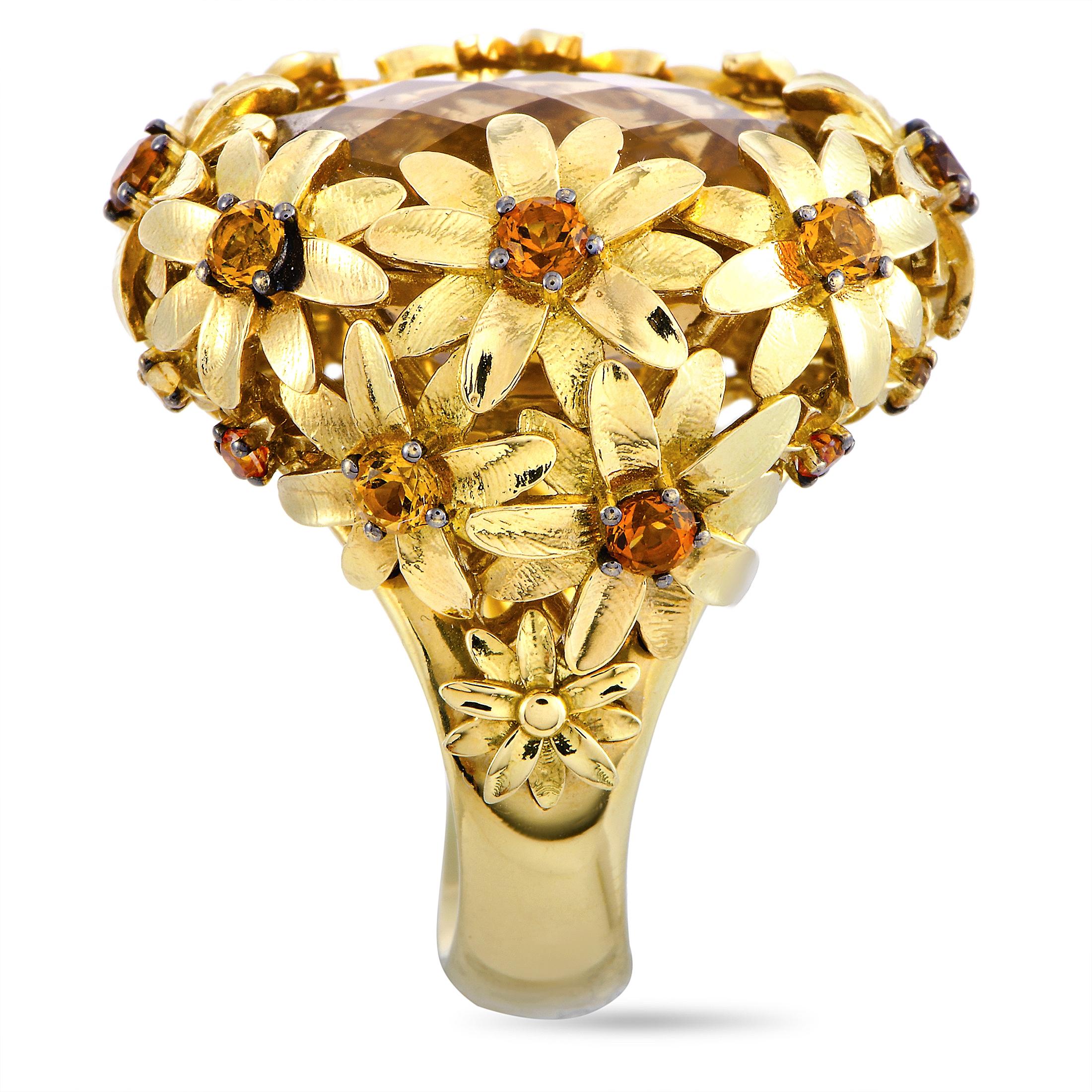 Roberto Coin Margherita 18 Karat Yellow Gold and Citrine Ring In New Condition In Southampton, PA