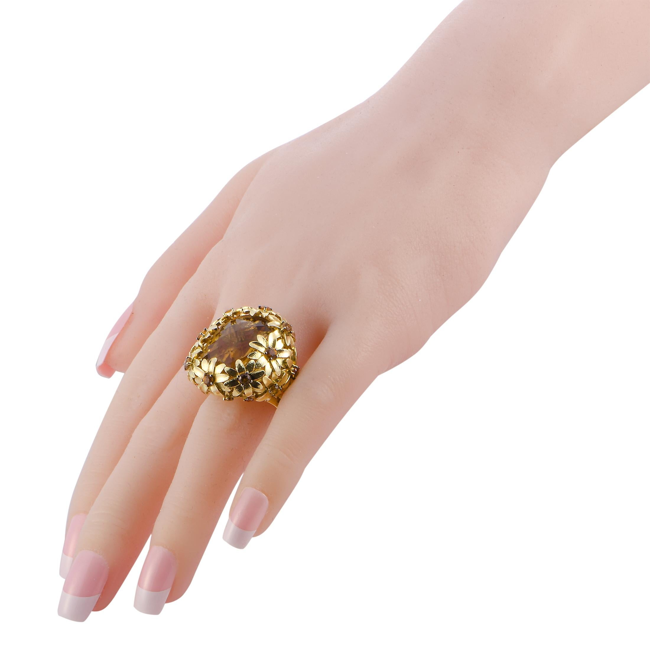 Women's Roberto Coin Margherita 18 Karat Yellow Gold and Citrine Ring