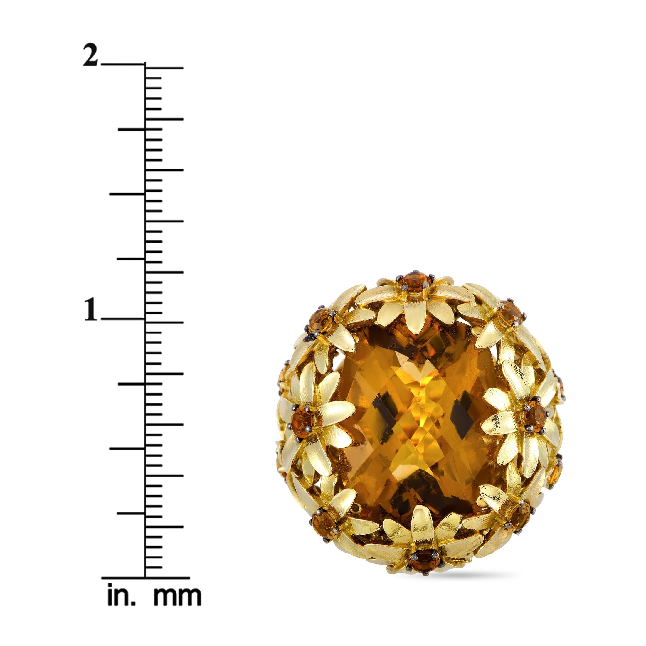 Roberto Coin Margherita 18 Karat Yellow Gold and Citrine Ring 3