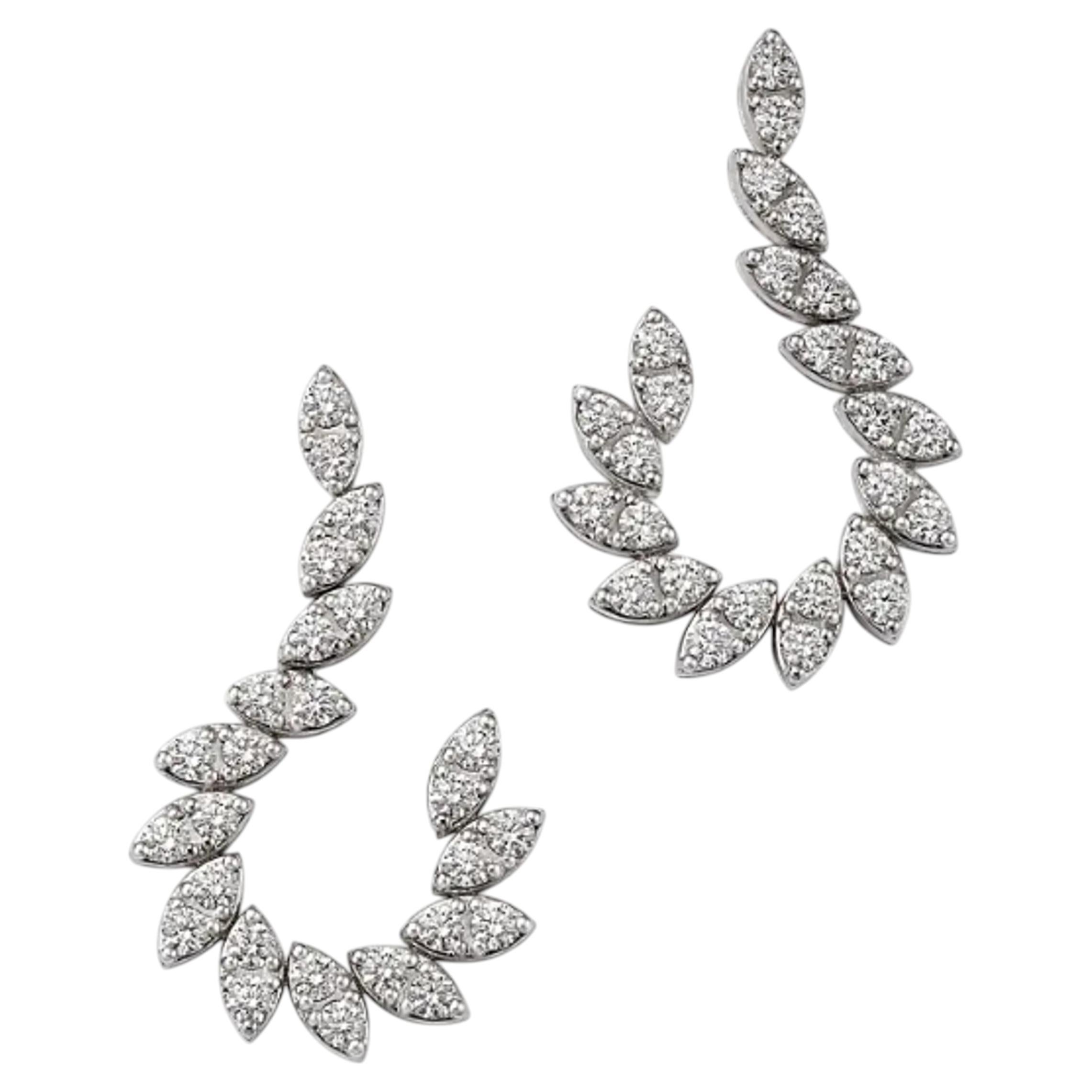 Roberto Coin Orecchini a goccia con diamanti Marquesa in oro bianco 18 carati 1.55Ctw