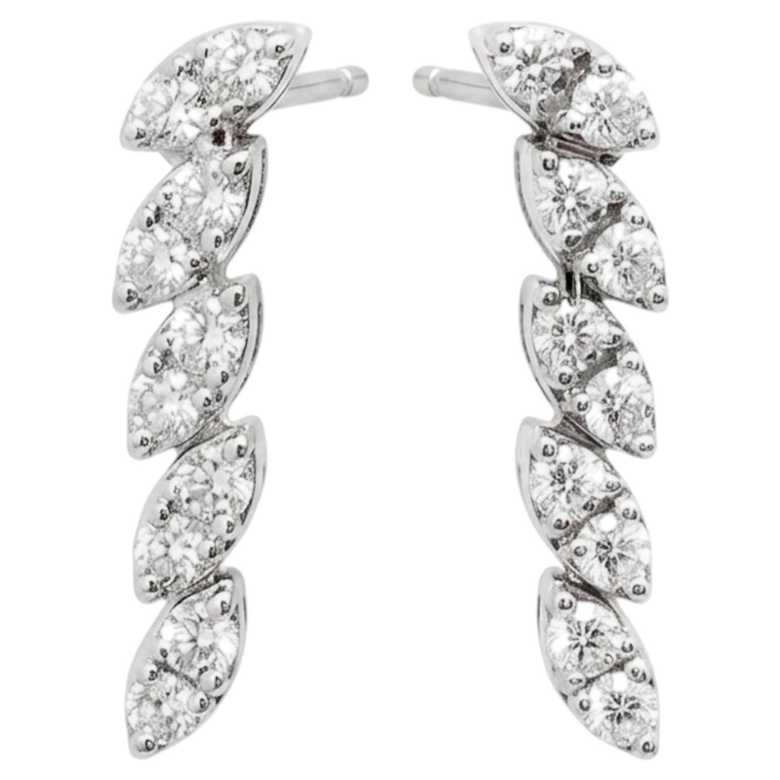 Roberto Coin Marquesa Drop Earrings 18K White Gold 0.58Ctw