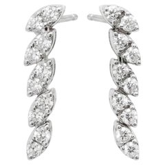 Roberto Coin Marquesa Drop Earrings 18K White Gold 0.58Ctw
