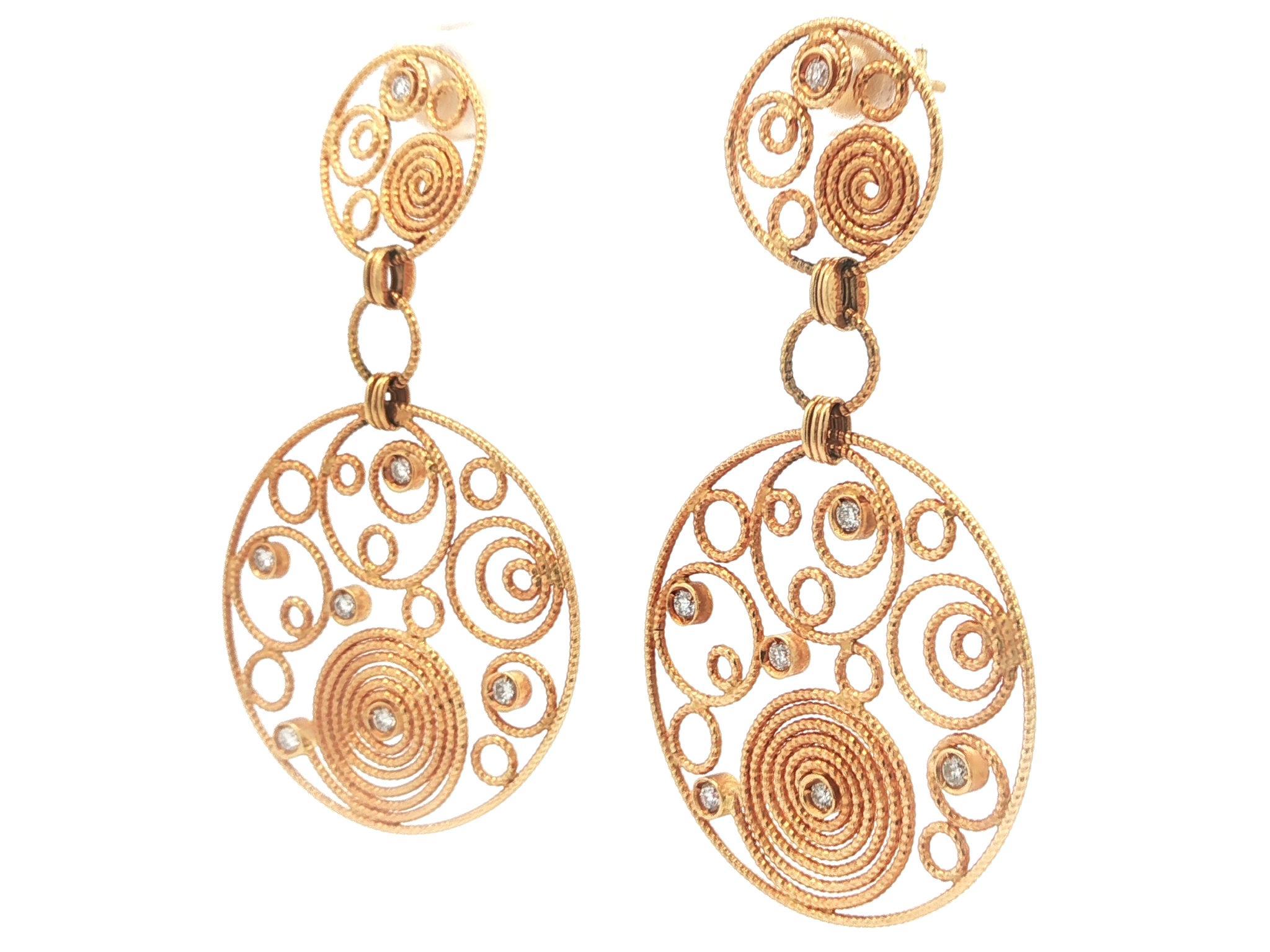 Roberto Coin Mauresque - Orecchini pendenti a filo aperto con diamante rotondo in oro 18 ct. in vendita 8