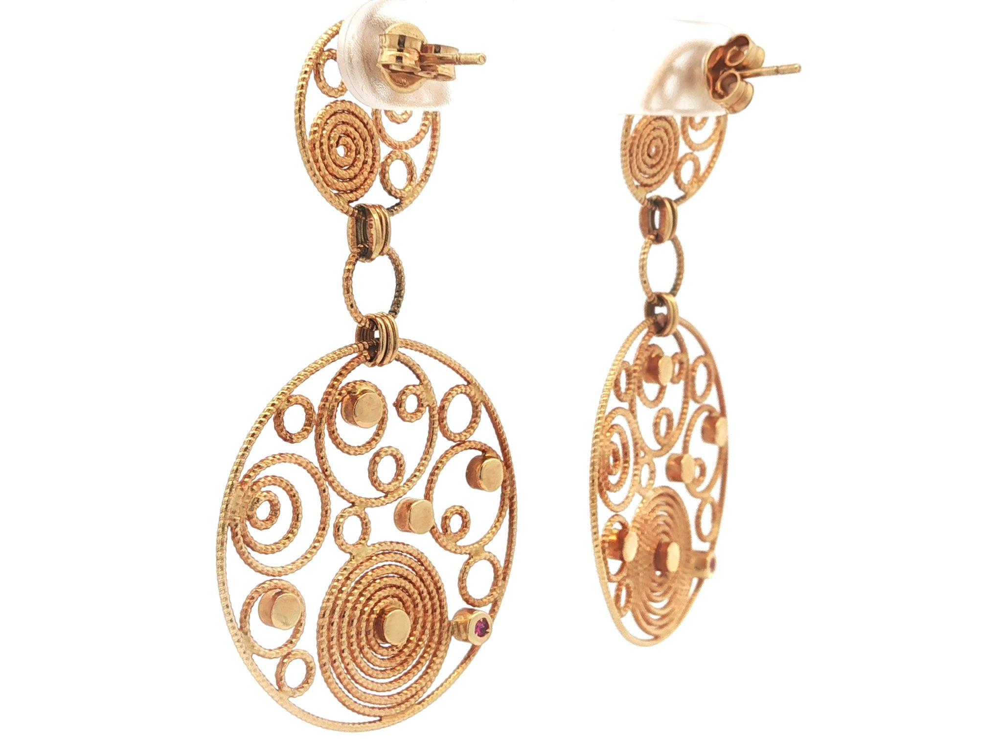 Roberto Coin Mauresque - Orecchini pendenti a filo aperto con diamante rotondo in oro 18 ct. in vendita 9