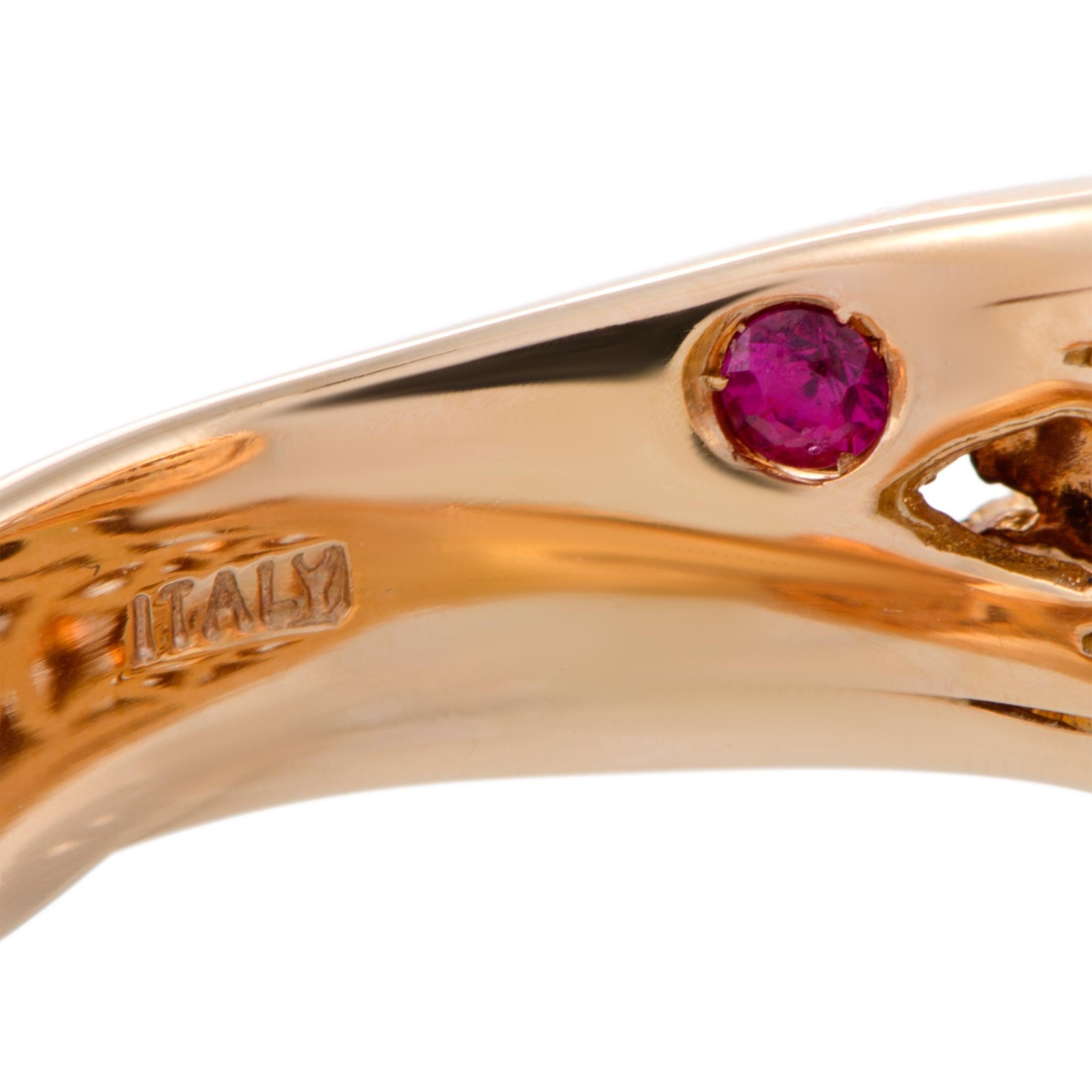 Roberto Coin Mauresque 18 Karat Rose Gold Diamond Bypass Ring 1