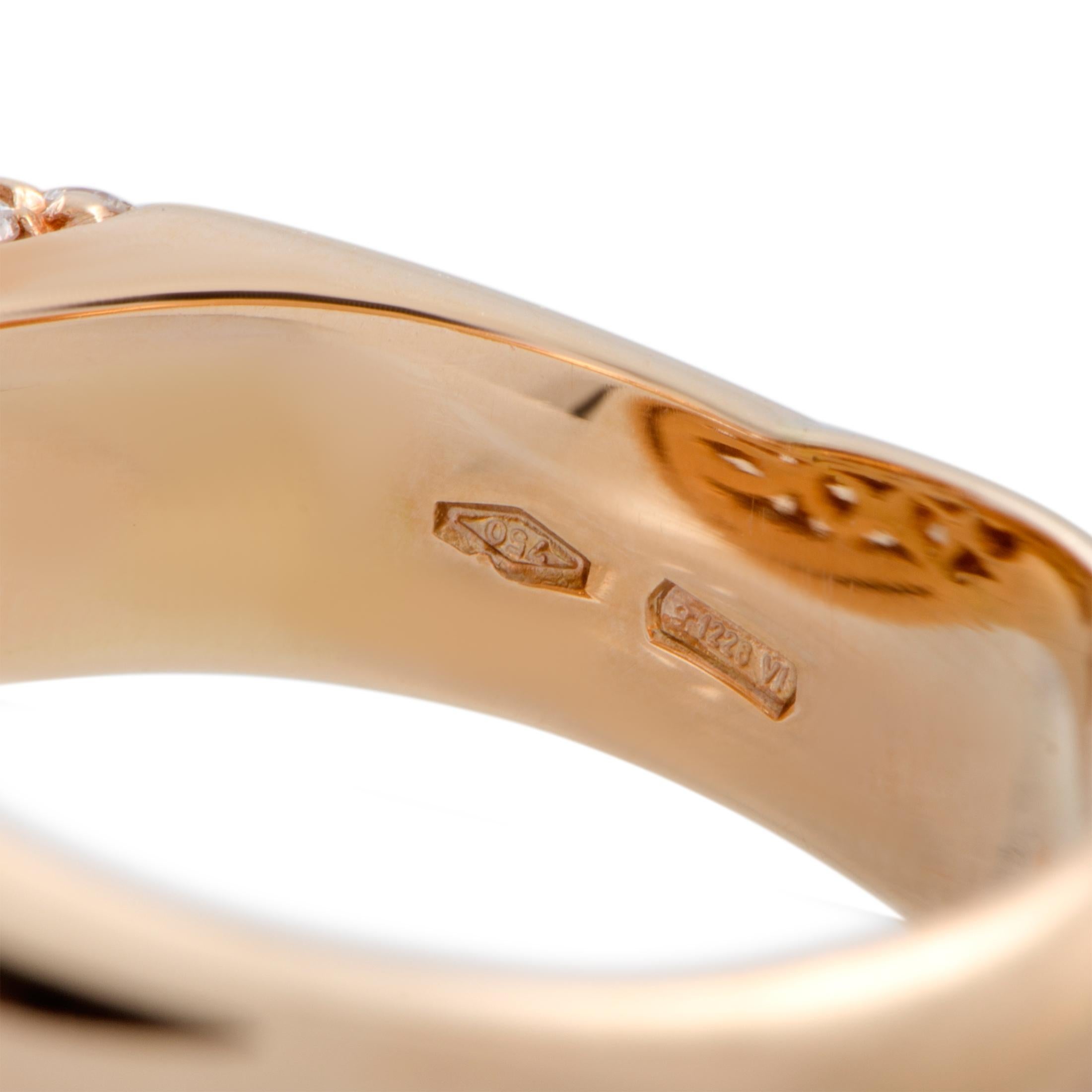 Roberto Coin Mauresque 18 Karat Rose Gold Diamond Bypass Ring 2
