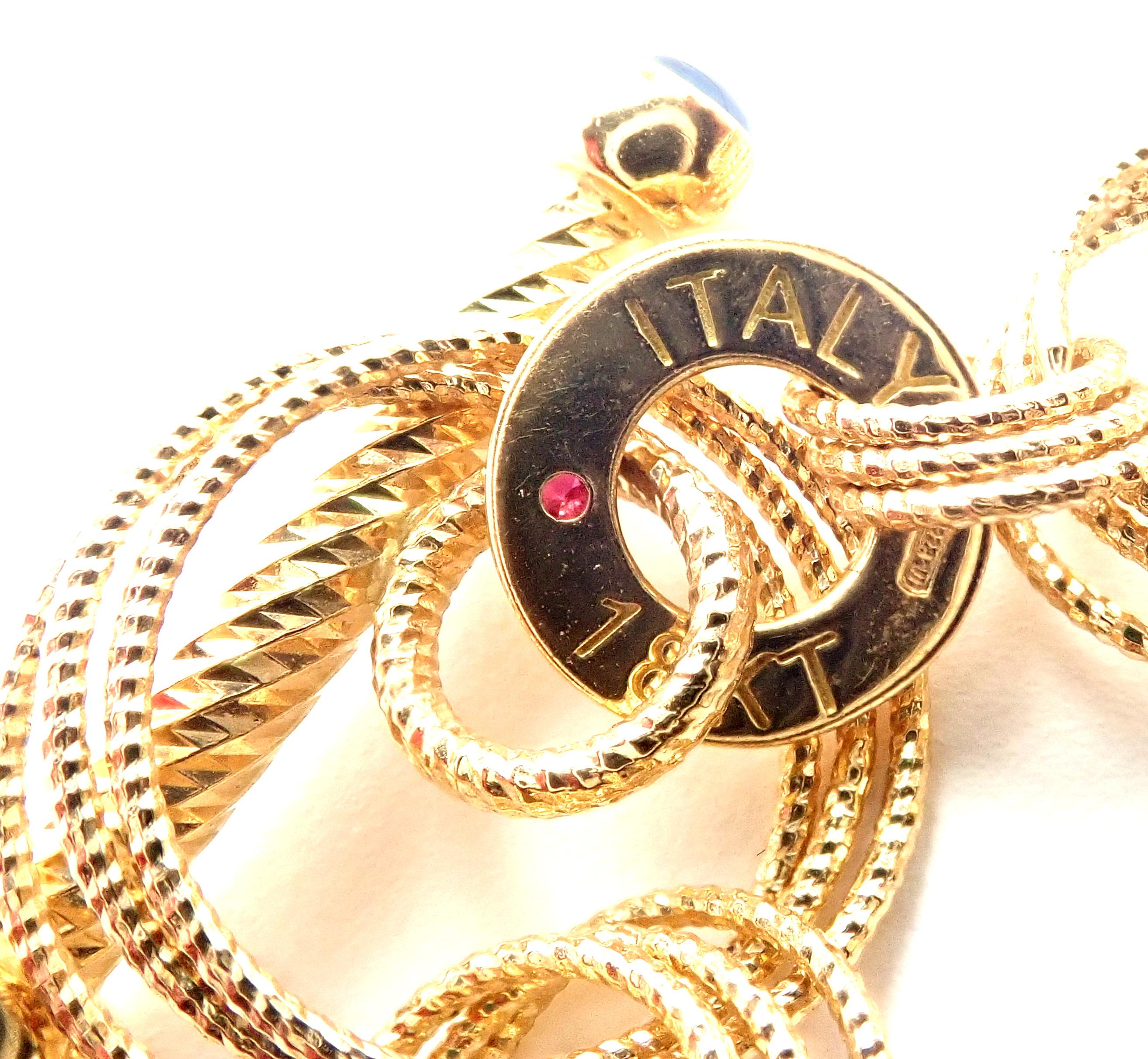 Women's or Men's Roberto Coin Mauresque Triple-link Long Yellow Gold Necklace