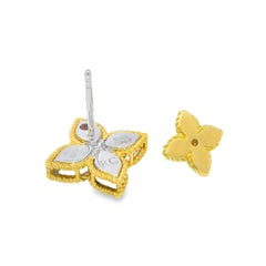 Roberto Coin Pendientes Princesa Mediana Flor Diamante 18 Quilates En Stock