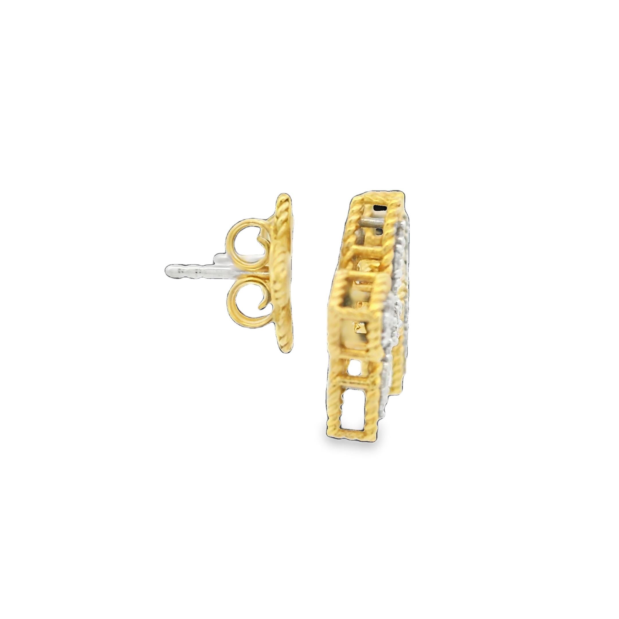 Roberto Coin Orecchini medi a fiore principessa con diamante 18 carati In magazzino In condizioni ottime in vendita a Boca Raton, FL